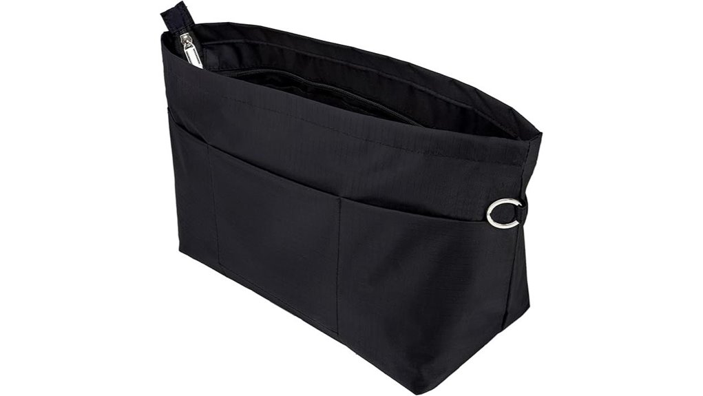 black 11 pocket handbag organizer