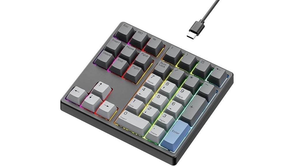 black 34 key programmable wired numpad