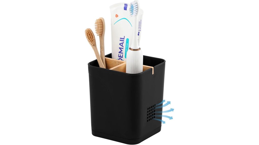 black 3 slot bamboo holder