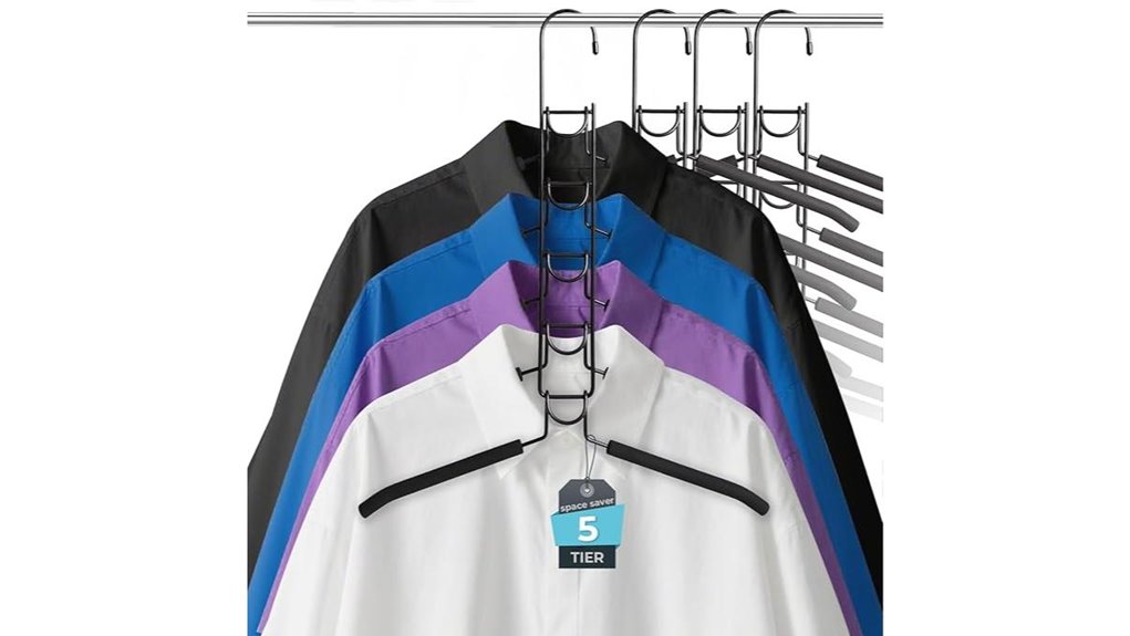 black 5 in 1 heavy duty hangers