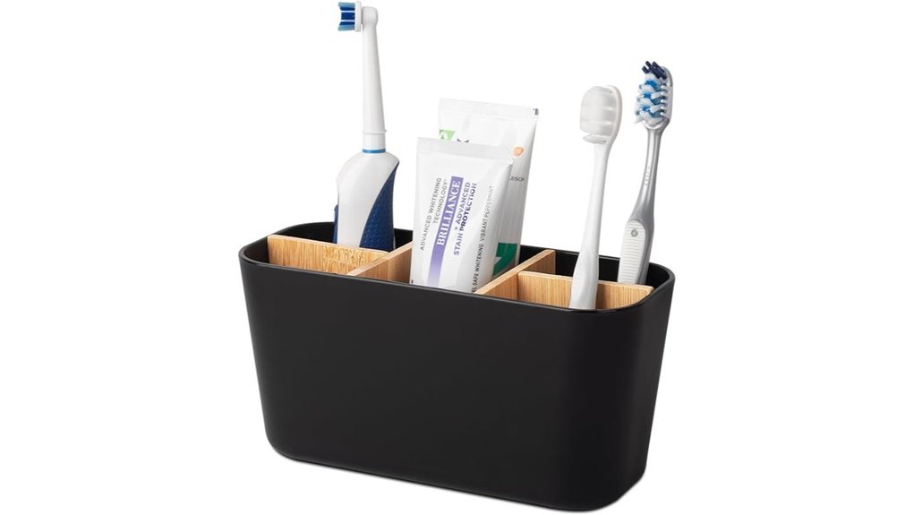 black bamboo 5 slot holder