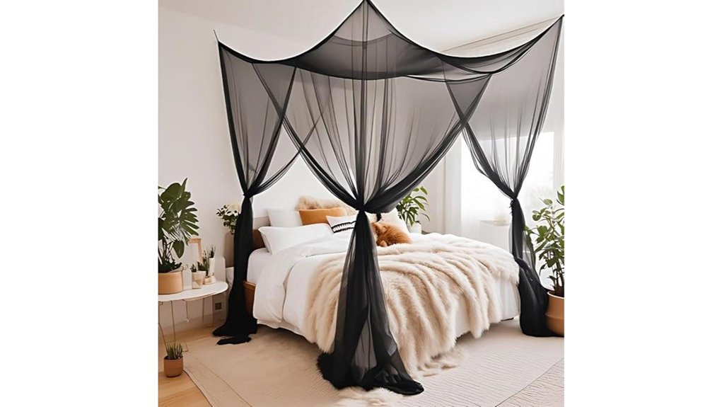 black bed canopy net
