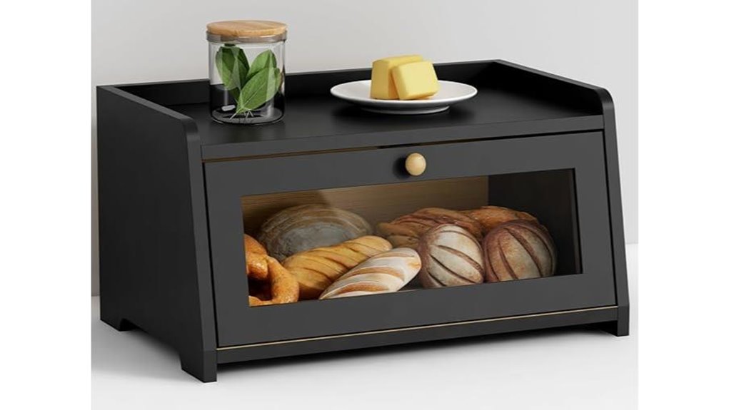 black bread storage box countertop