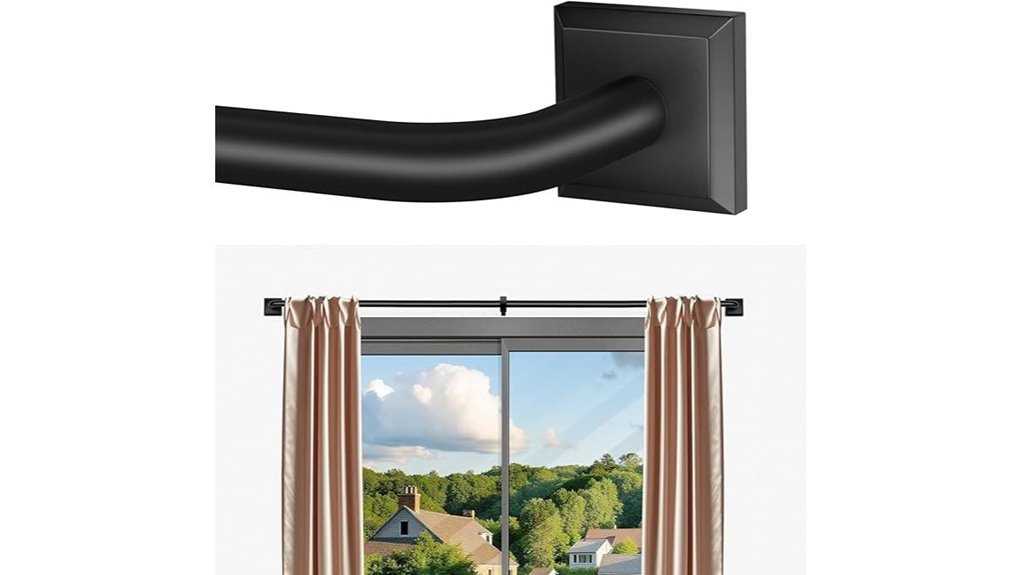 black curtain rods adjustable length