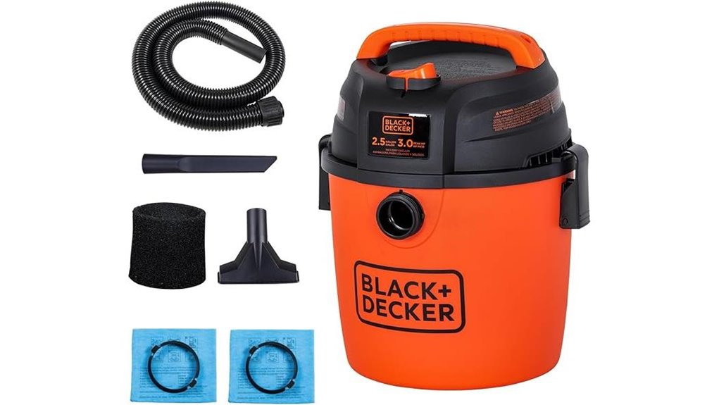black decker 2 5gal shop vac