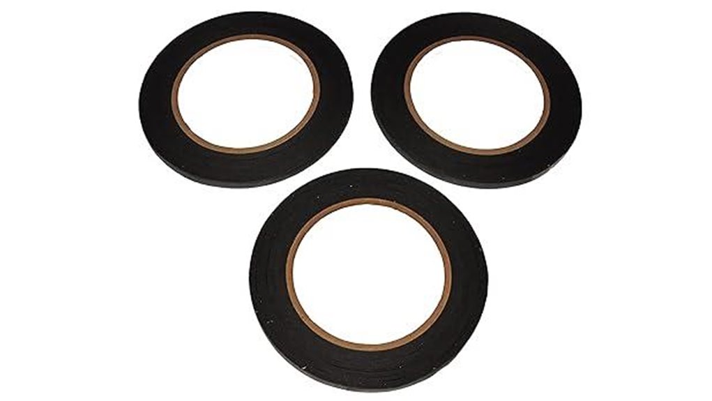 black draping tape rolls 3