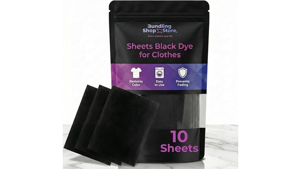black fabric dyeing sheets 10 pack
