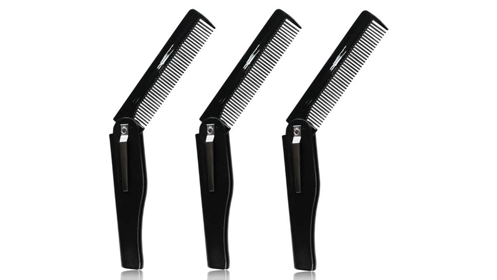 black folding hair beard comb