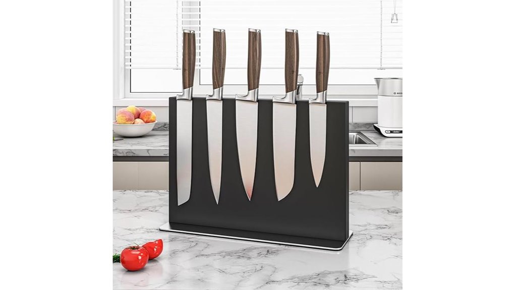 black magnetic knife block for knives