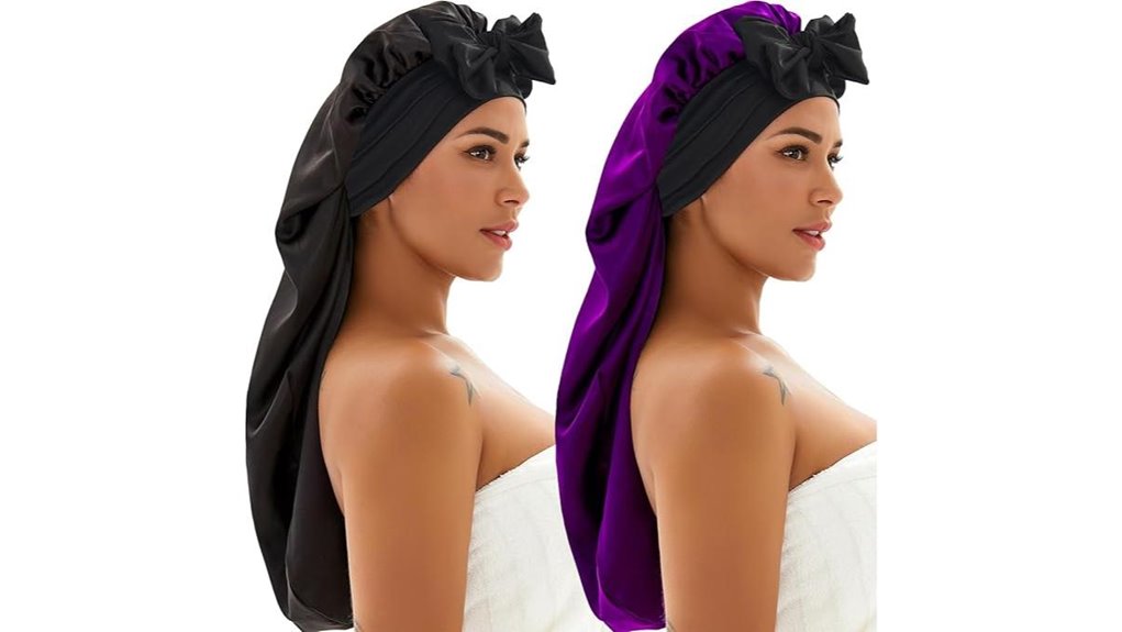 black purple satin bonnet