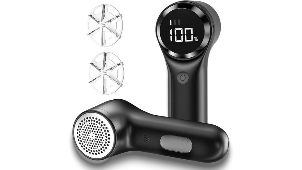 black rechargeable fabric shaver