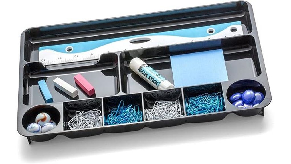 black recycled plastic desk drawer organizer