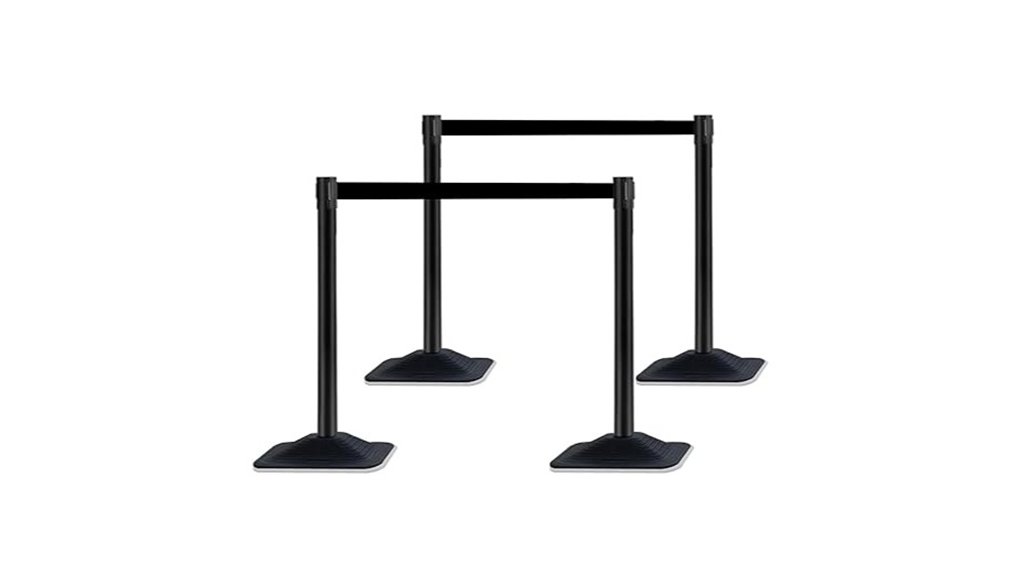 black stanchion 4 pack 10ft