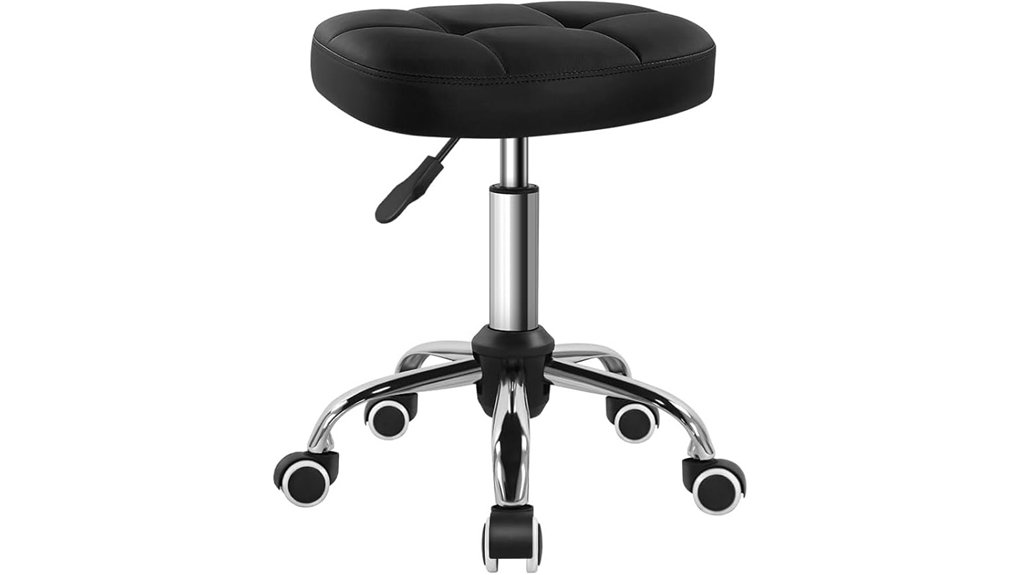 black swivel height adjustable stool