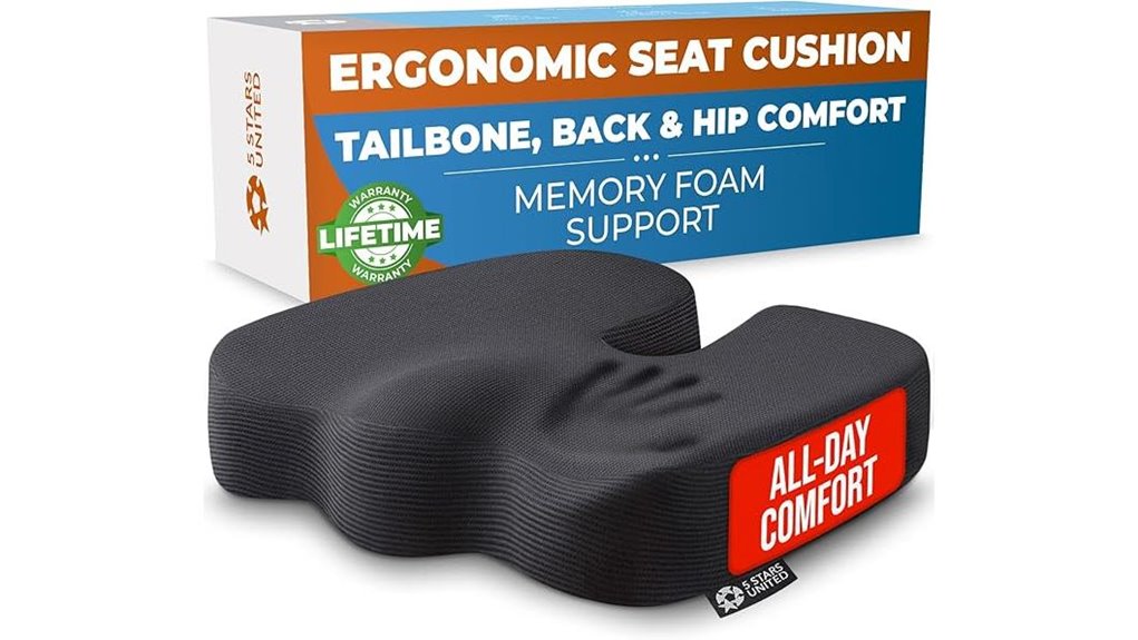 black tailbone relief cushion