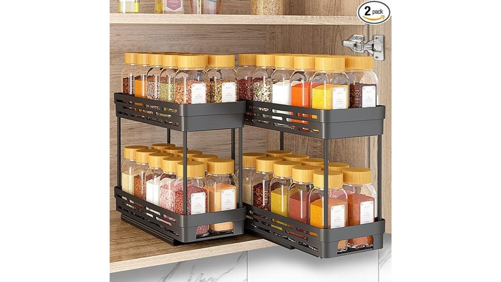 black two tier spice rack