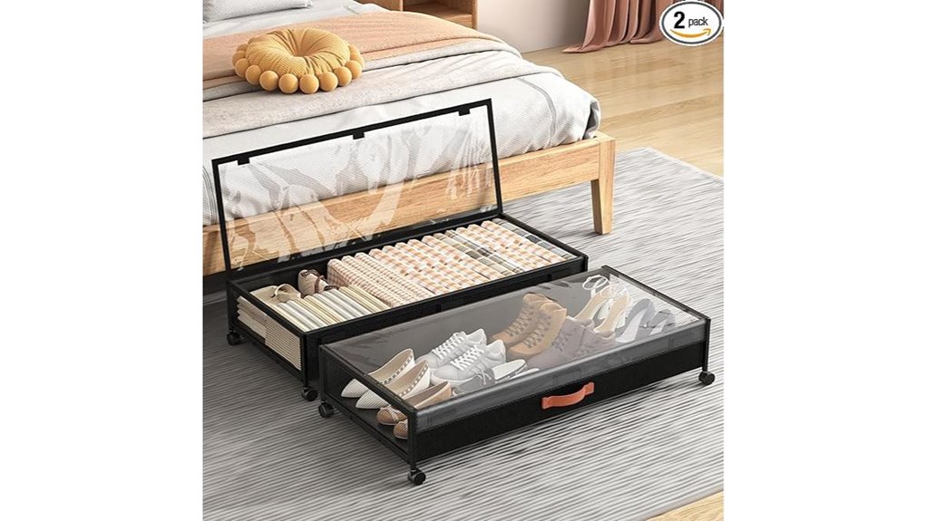black underbed storage cart