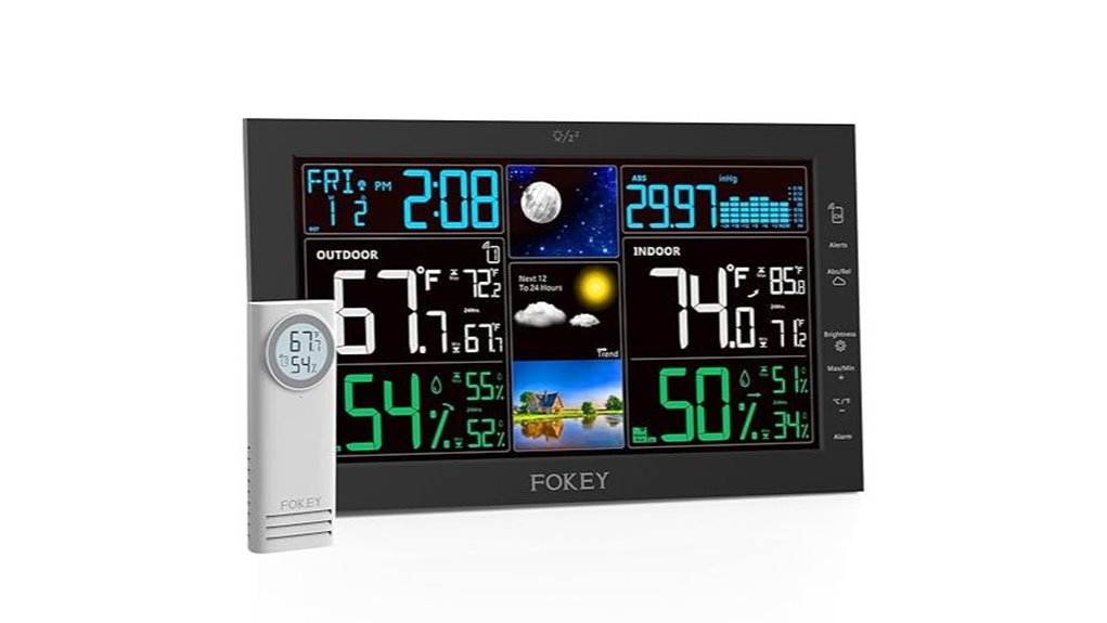 black wireless weather station