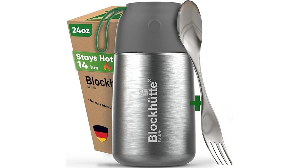 blockh tte 24oz thermos with spork brush set