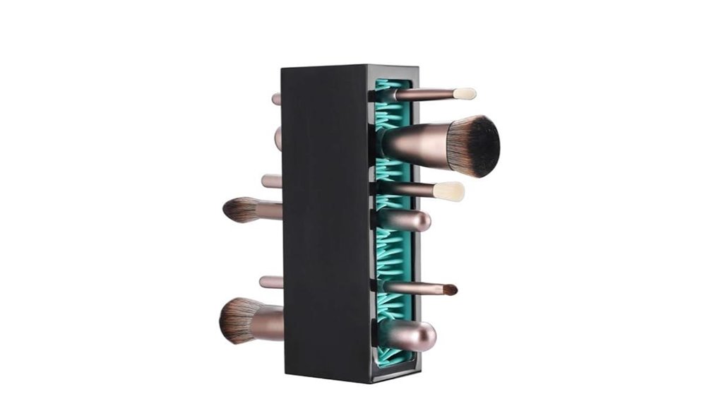 blue black silicone brush holder