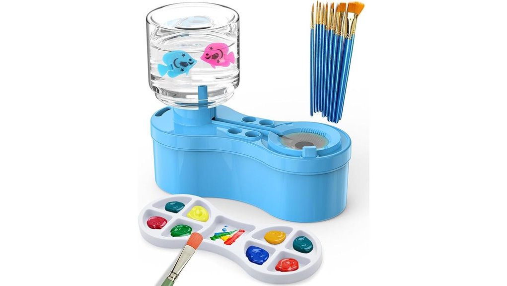 blue brush cleaner palette