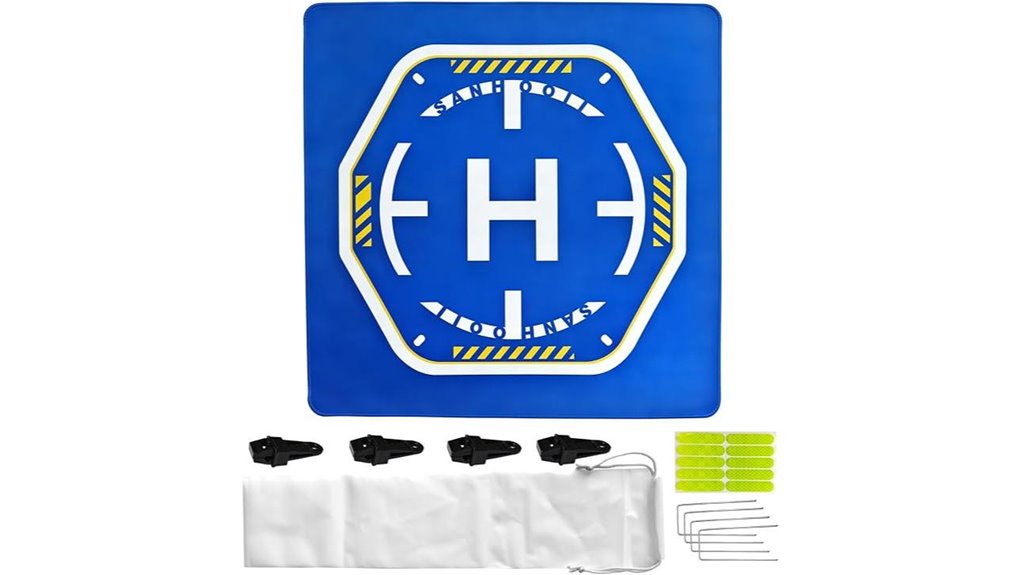 blue foldable reflective drone pad