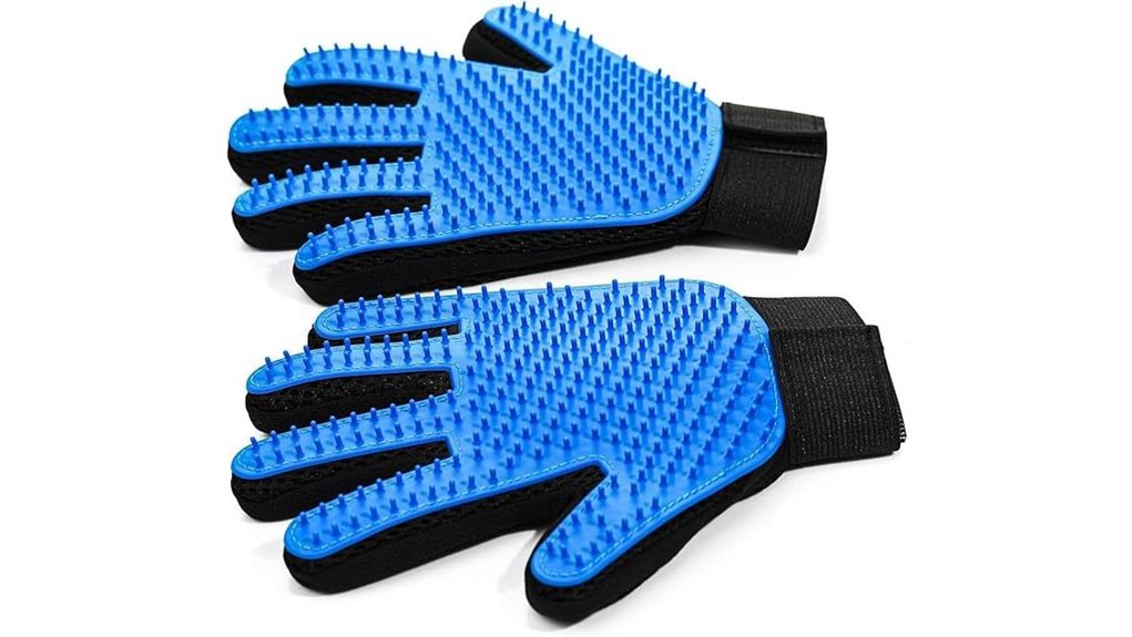 blue pet hair gloves