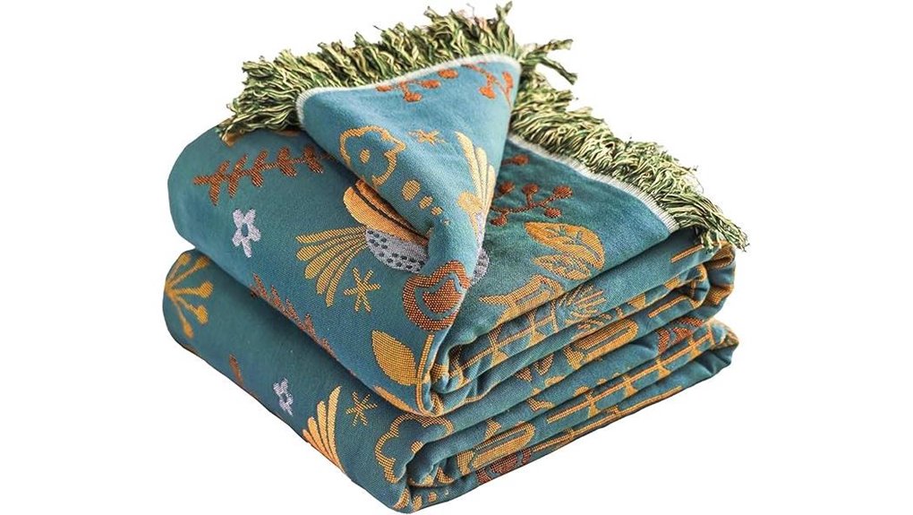 boho organic reversible blanket