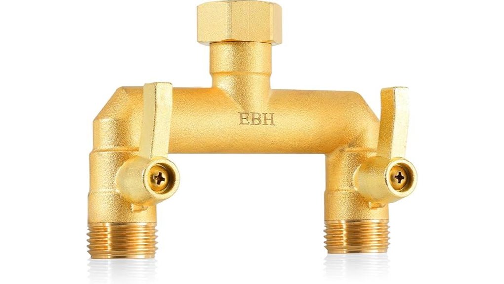 brass 2 way hose splitter