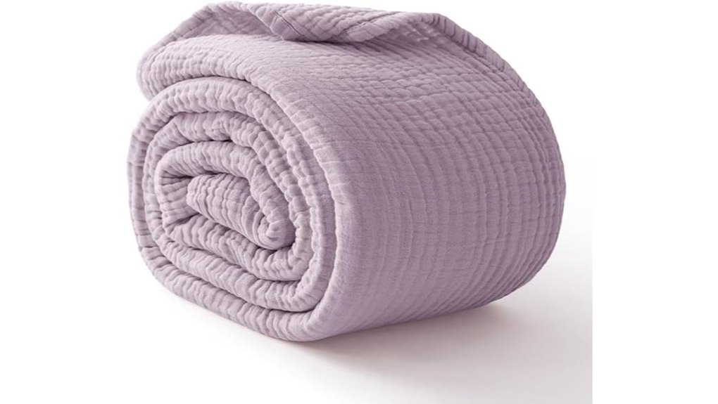 breathable lavender muslin blanket