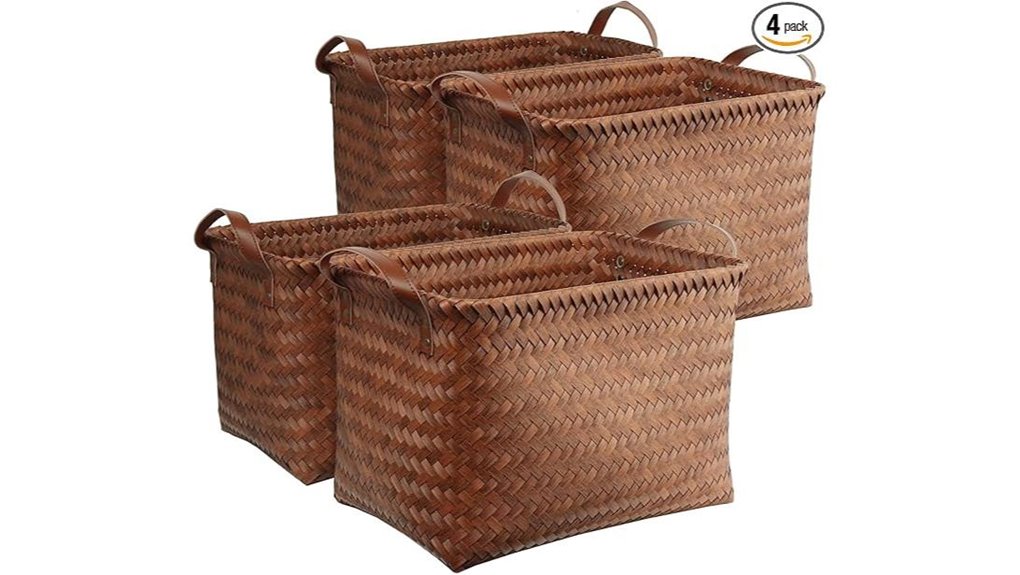 brown lily handwoven baskets
