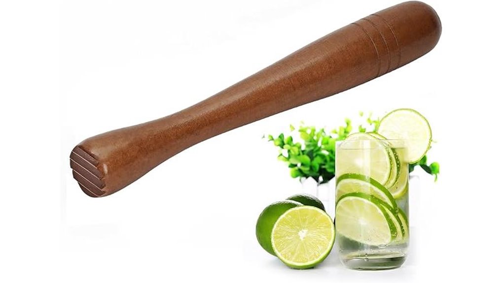 brown wood cocktail muddler