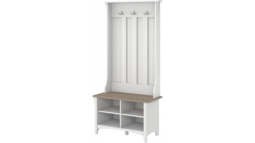 bush hall tree with shoe storage bench