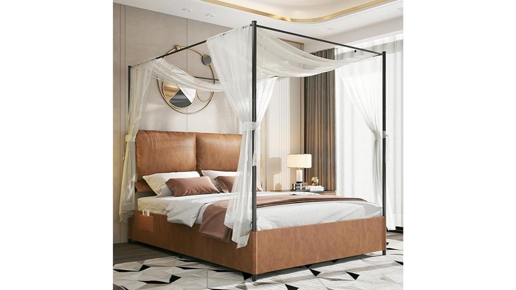 canopy bed frame with headboard