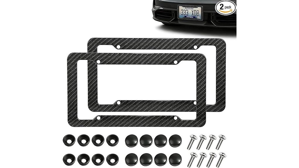 carbon fiber license plate frame universal front rear