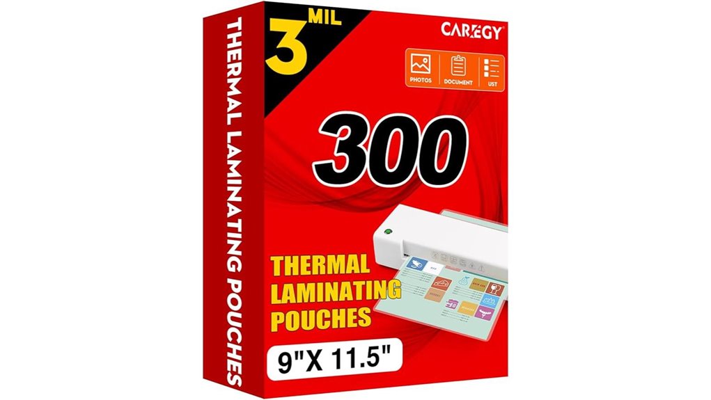 caregy laminating pouches 9x11 5