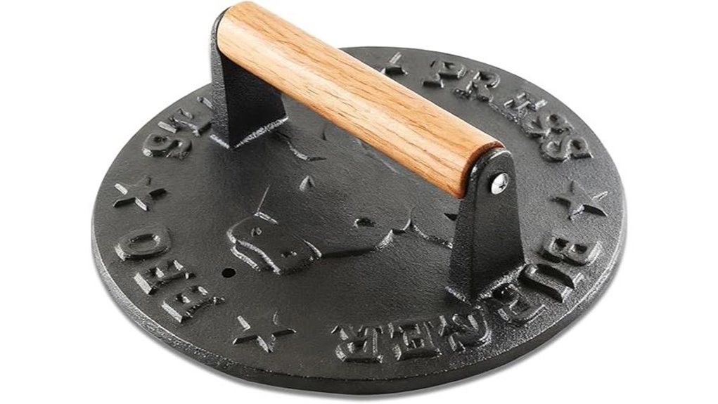 cast iron bacon smash press