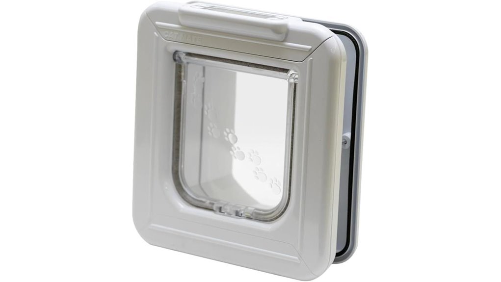 cat flap with timer white