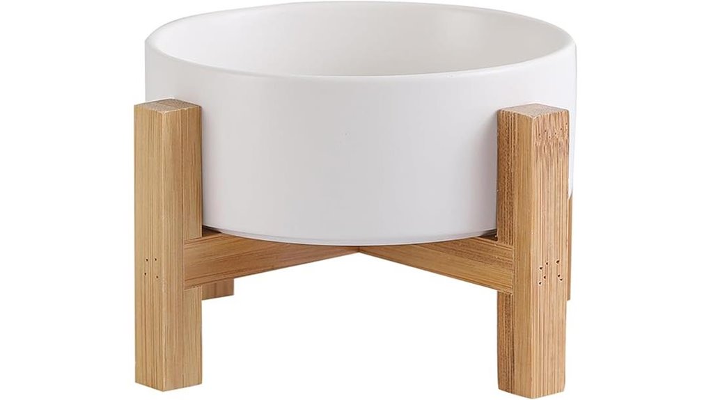 ceramic cat bowl stand