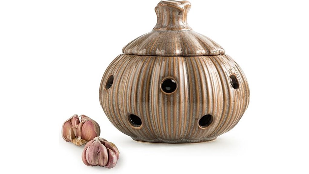ceramic garlic keeper with lid