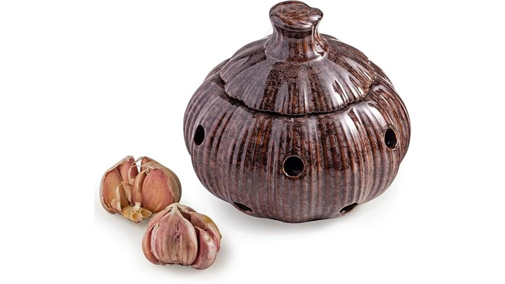 ceramic garlic keeper with lid