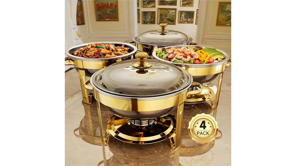 chafing dishes 4 pack 5qt golden