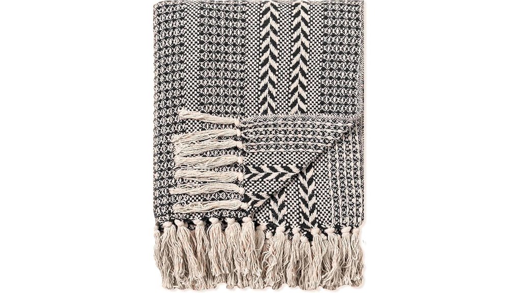 chardin black cream throw