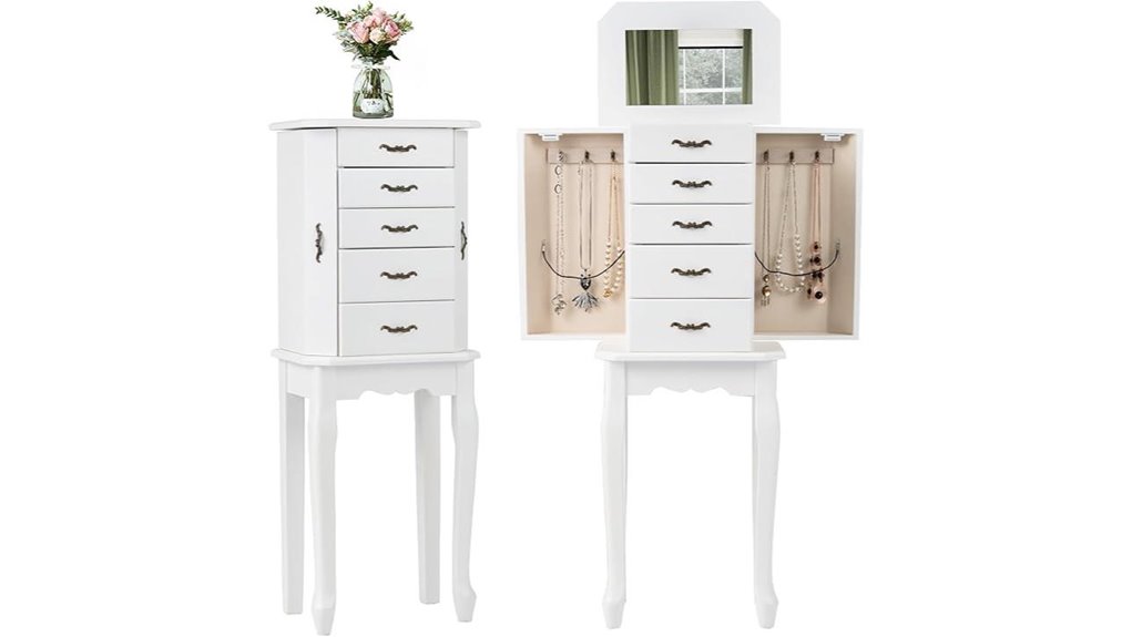 charmaid flip top jewelry armoire