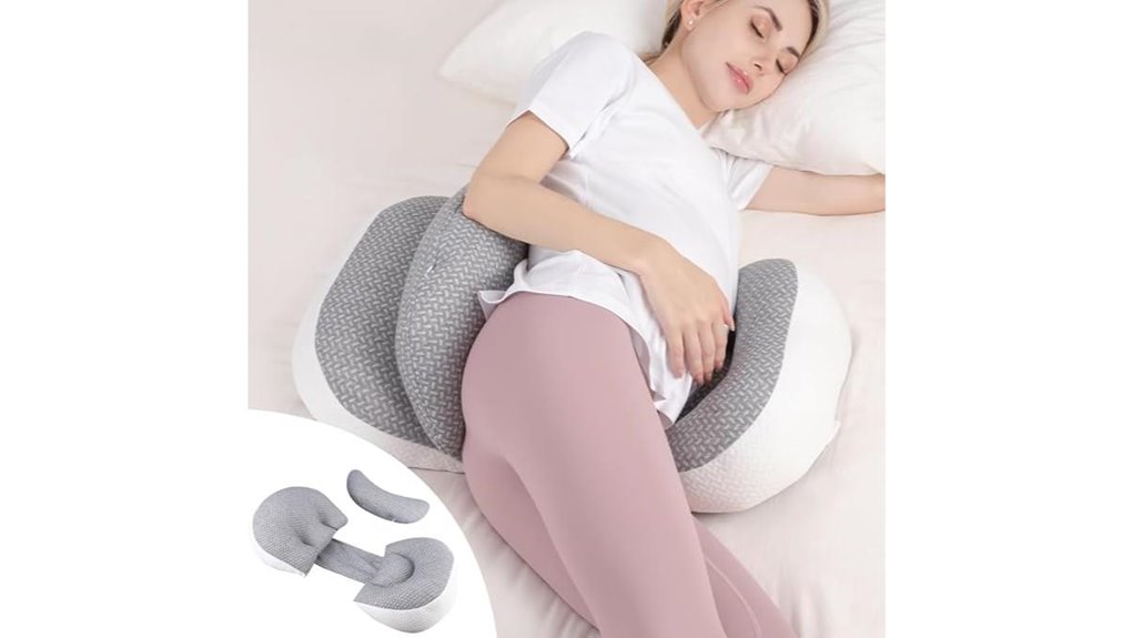 chilling grey pregnancy pillow