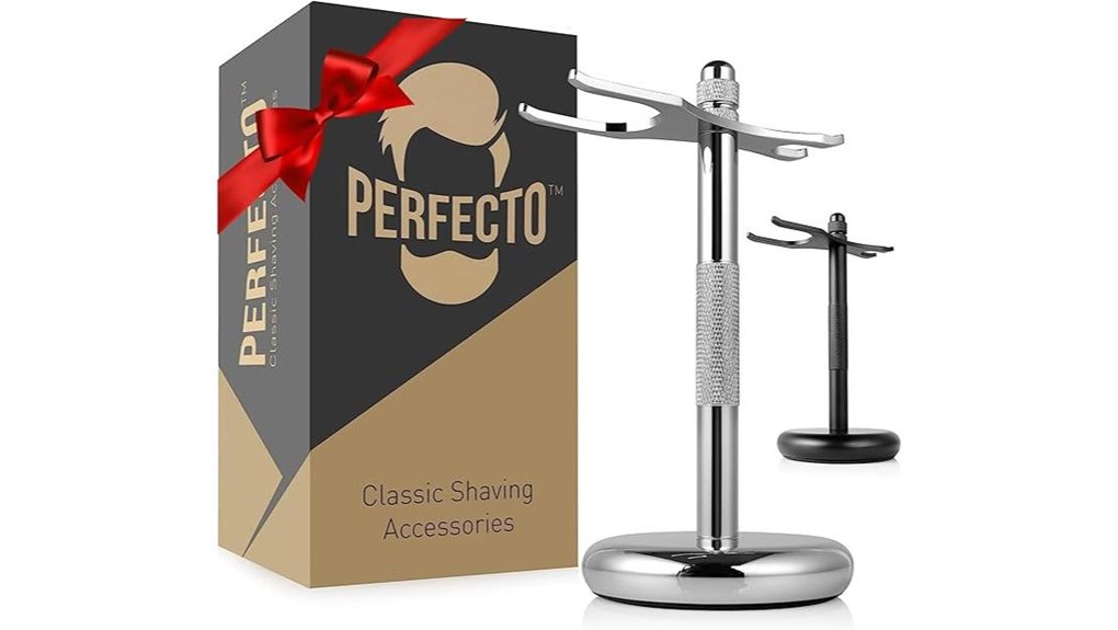 chrome razor brush stand