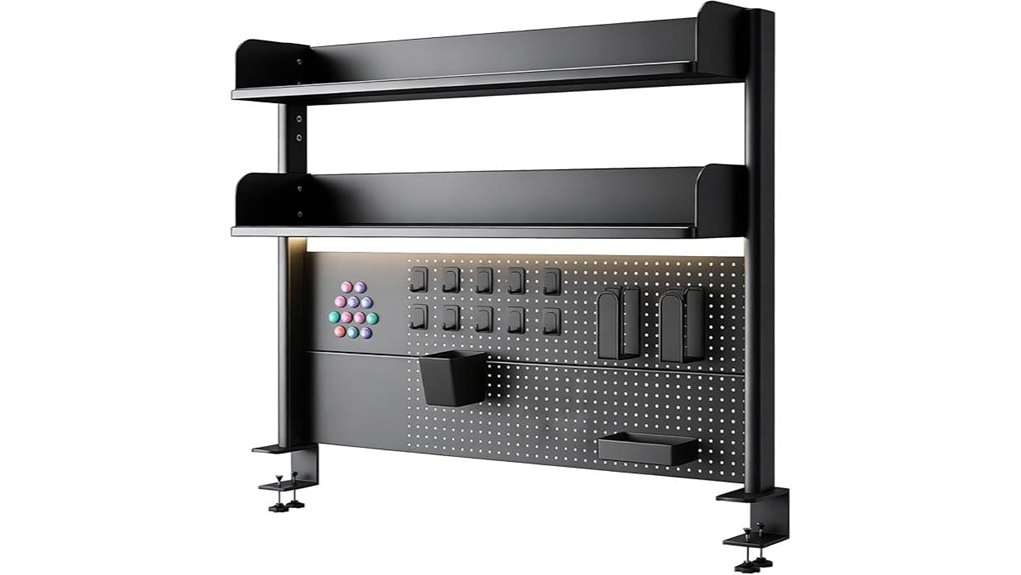 chssih clamp on pegboard shelf