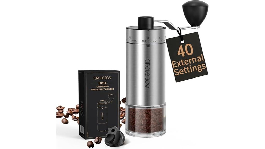 circle joy manual grinder with adjustable ceramic burrs