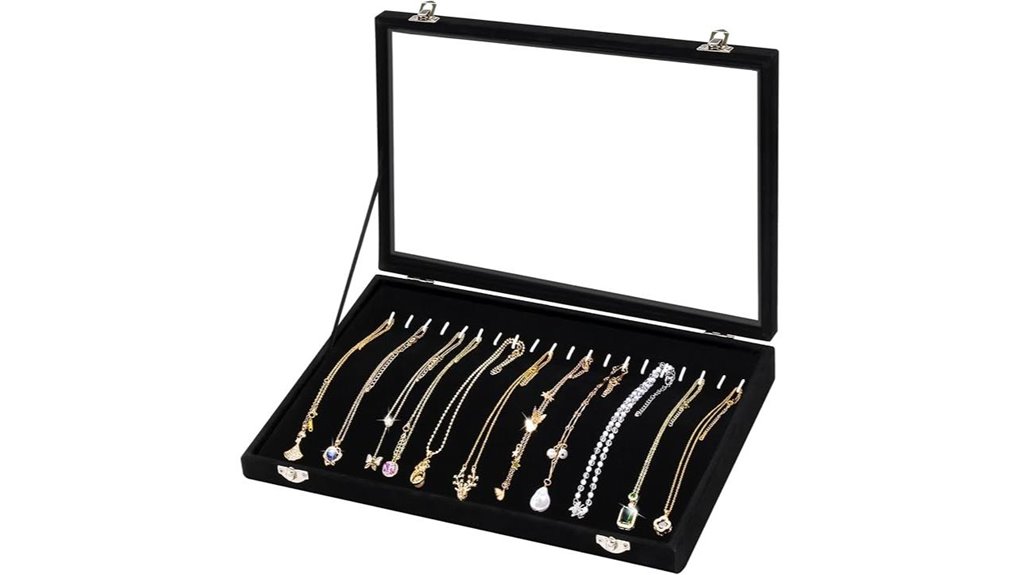 cirhy necklace organizer with velvet drawer