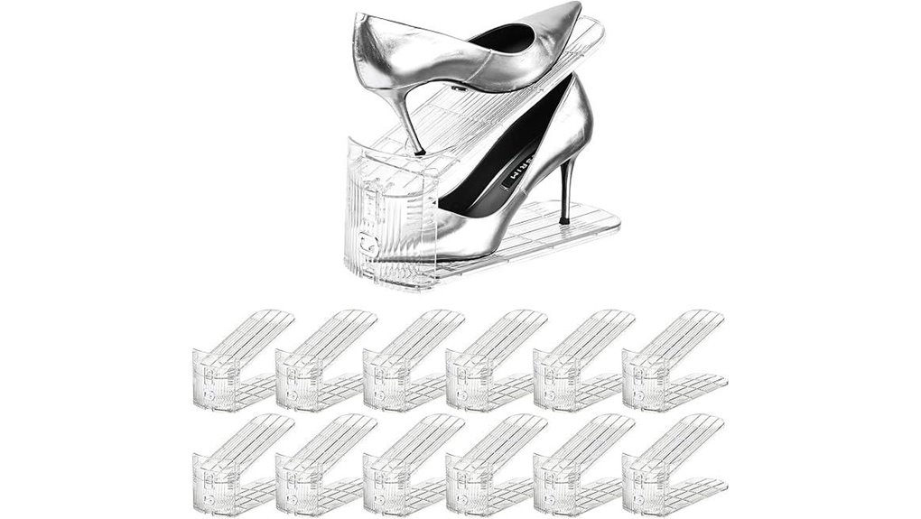 clear 12 piece shoe organizer